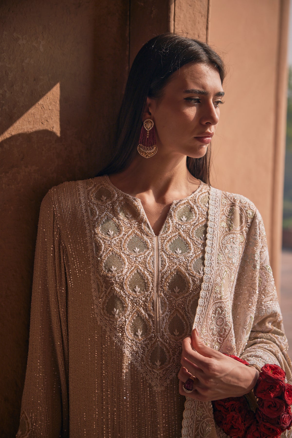 Kanz Kurta Set (Ivory Gold)