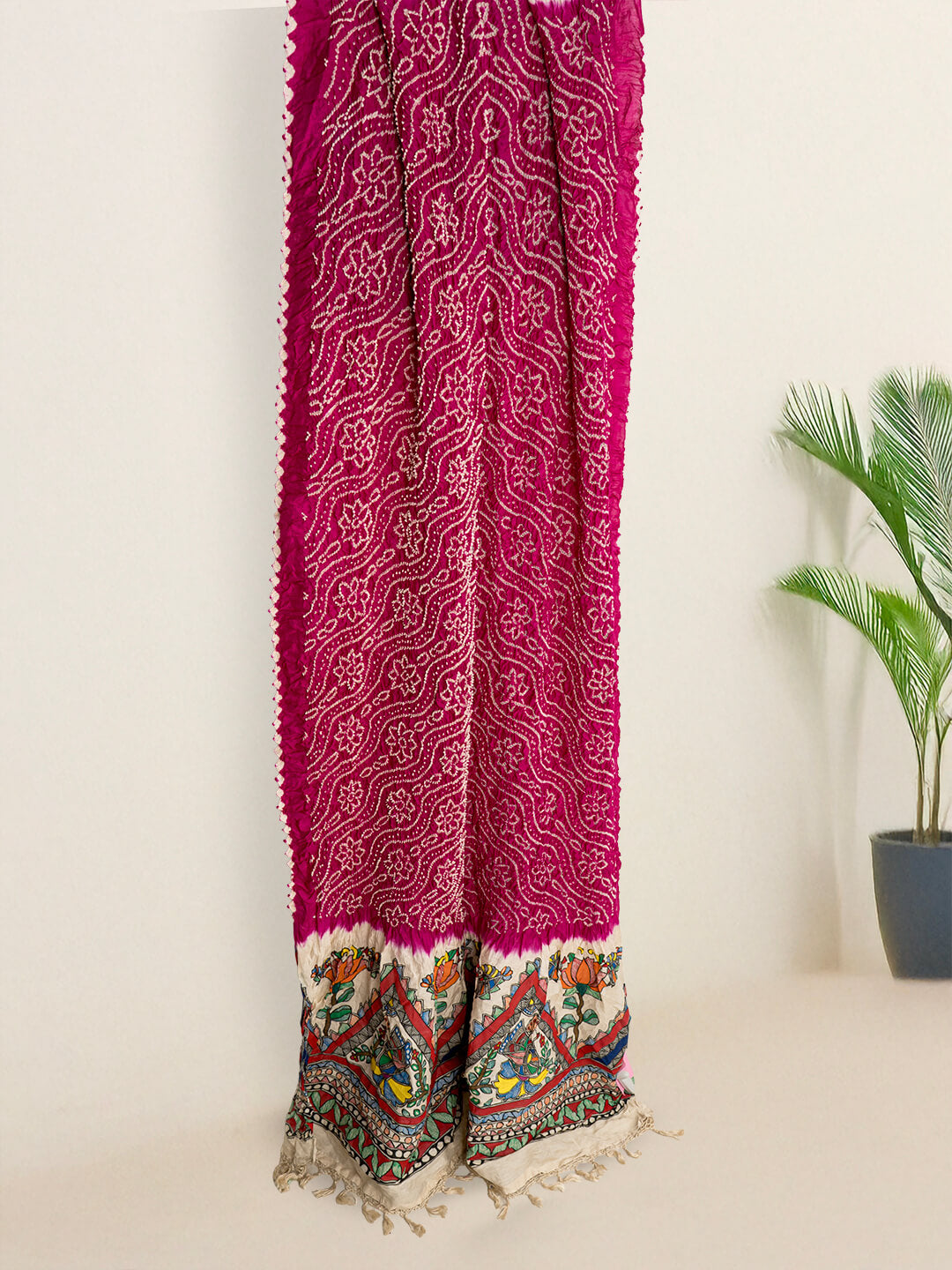 Gaji Silk Bandhani Lagdi Patta Dupatta