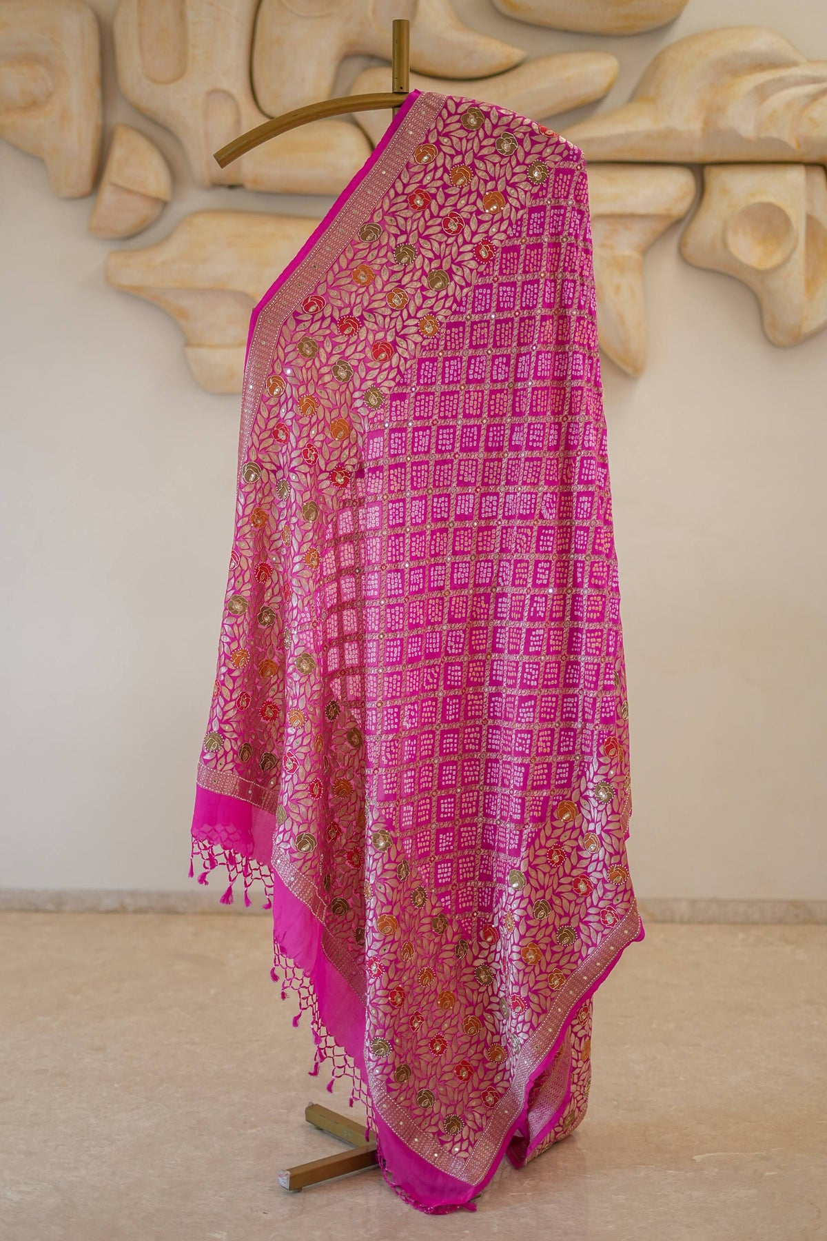 Chandrakni Bandhani Gajji Silk Dupatta